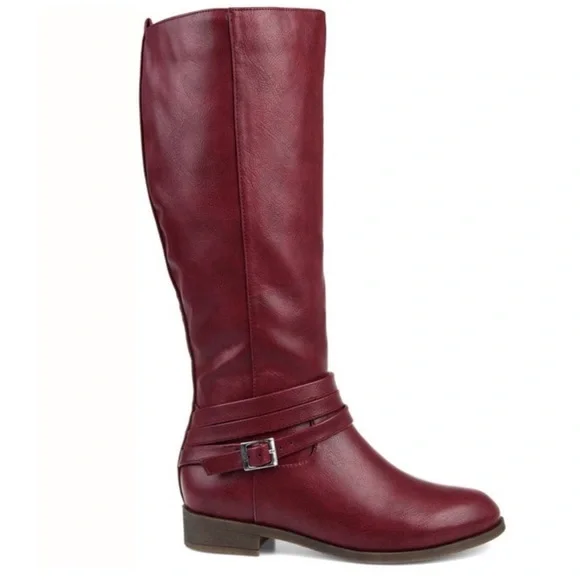 JOURNEE Ivie Boots Knee High Riding Boot Style Wine Color Size 9 Wide Calf VGUC - Picture 1 of 16